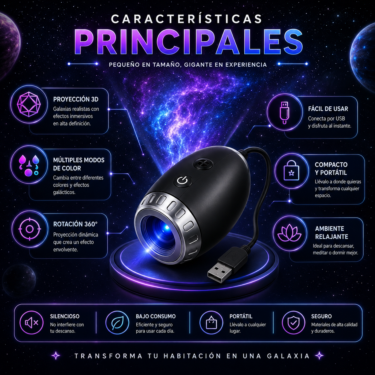 Proyector de Galaxia 3D