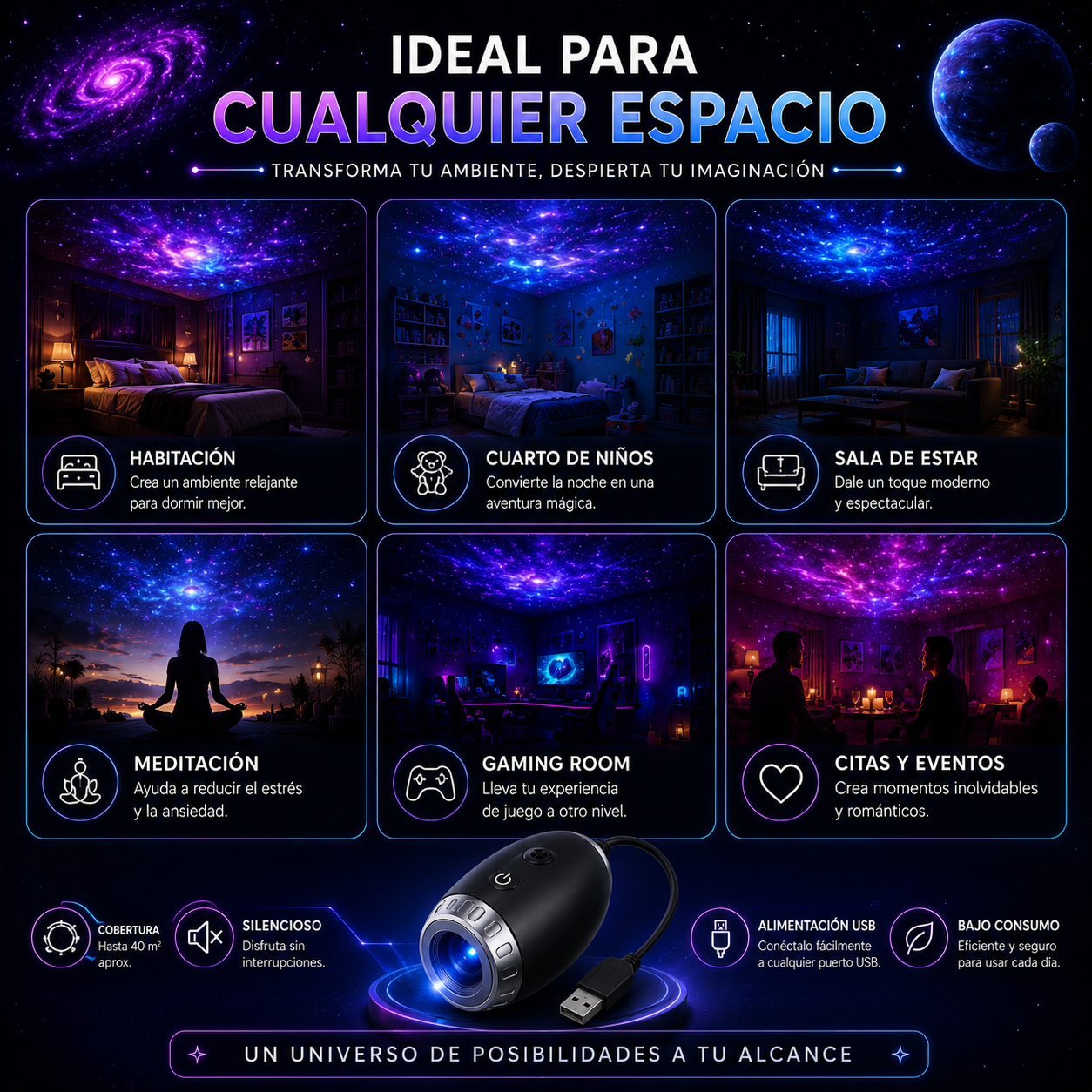 Proyector de Galaxia 3D