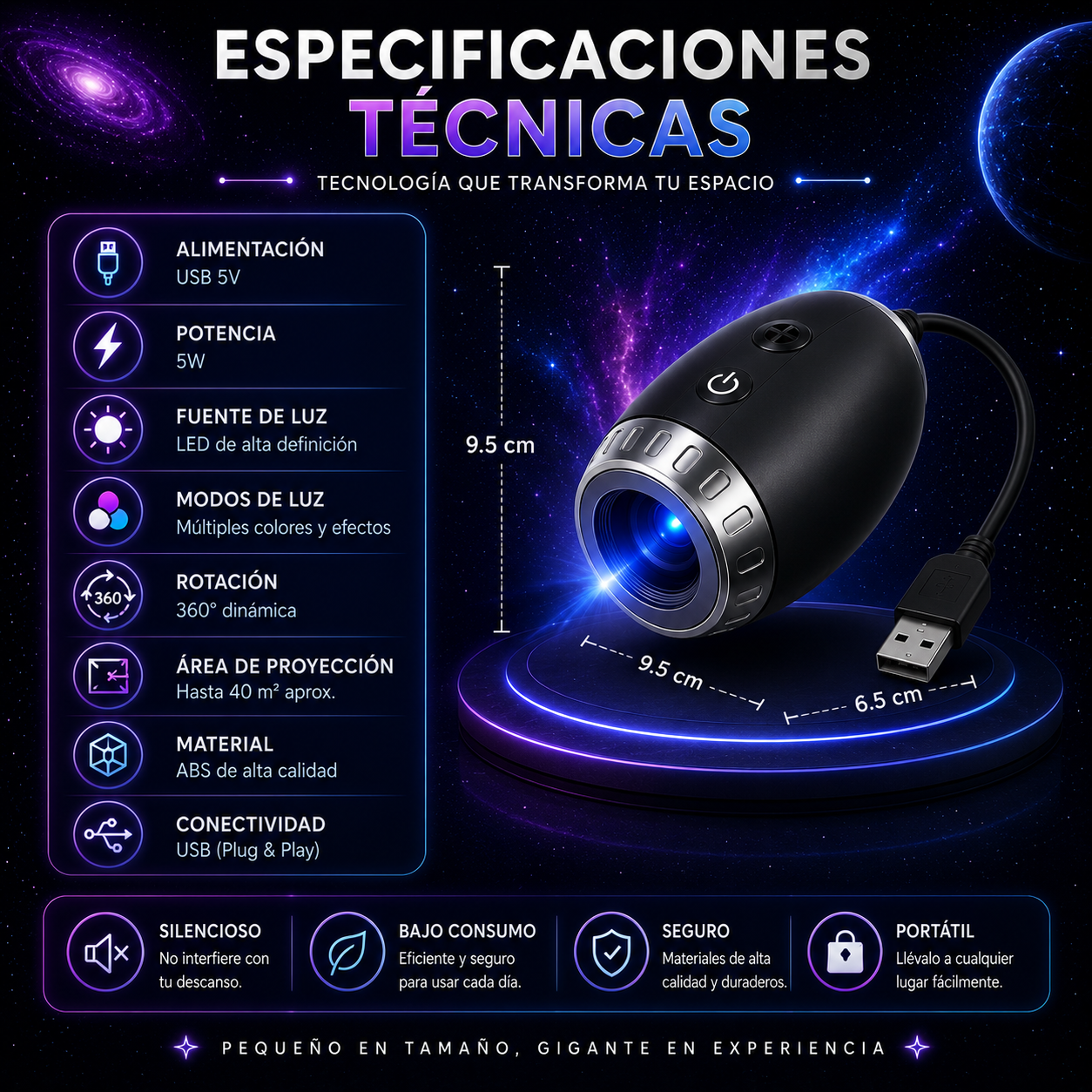 Proyector de Galaxia 3D